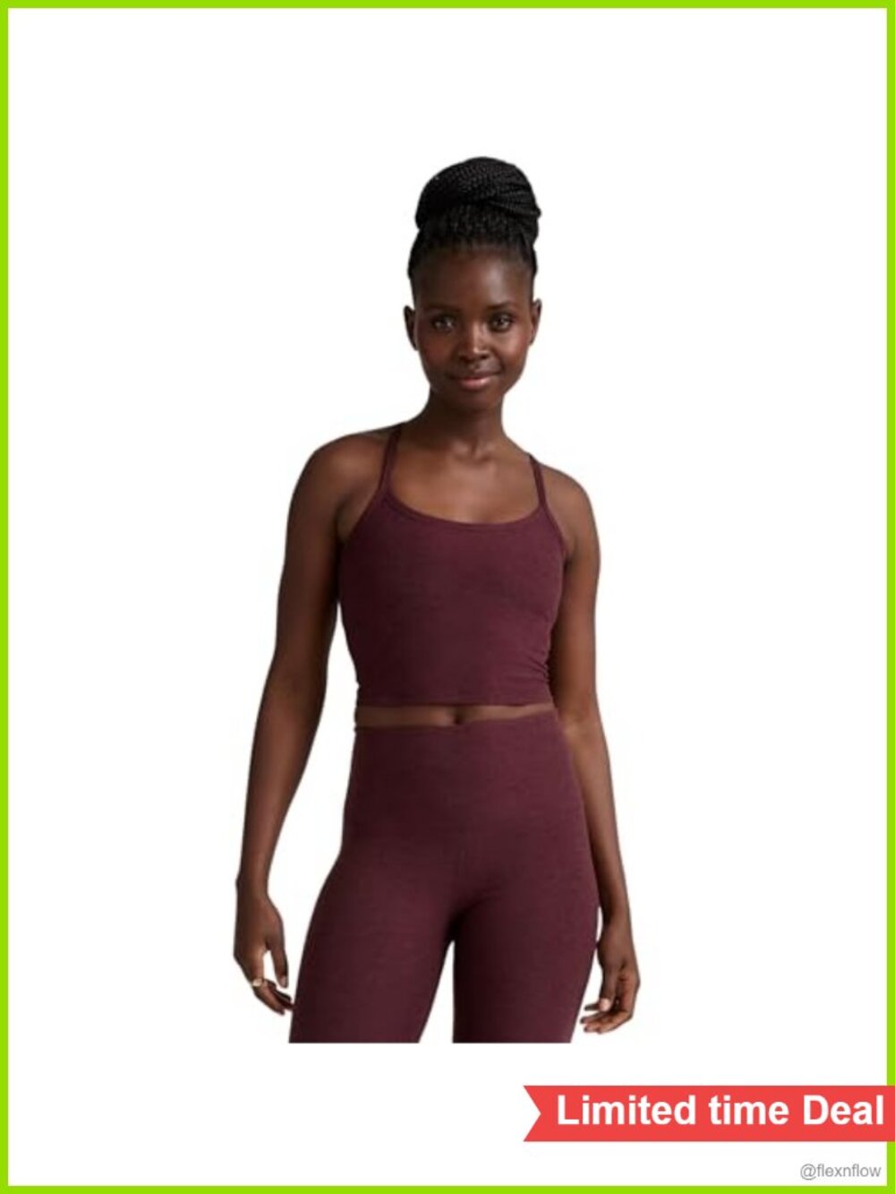 Women's Cropped Tank Top Racerback Shelf Bra Active Yoga Gym Top